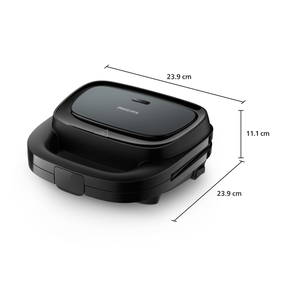 Sandwich-maker Philips HD2331/90 Seria 3000, 750W, pentru sandwich-uri triunghi, plite neaderente,comutator pornit/oprit, lumini indicatoare, sistem de blocare rapida [4]