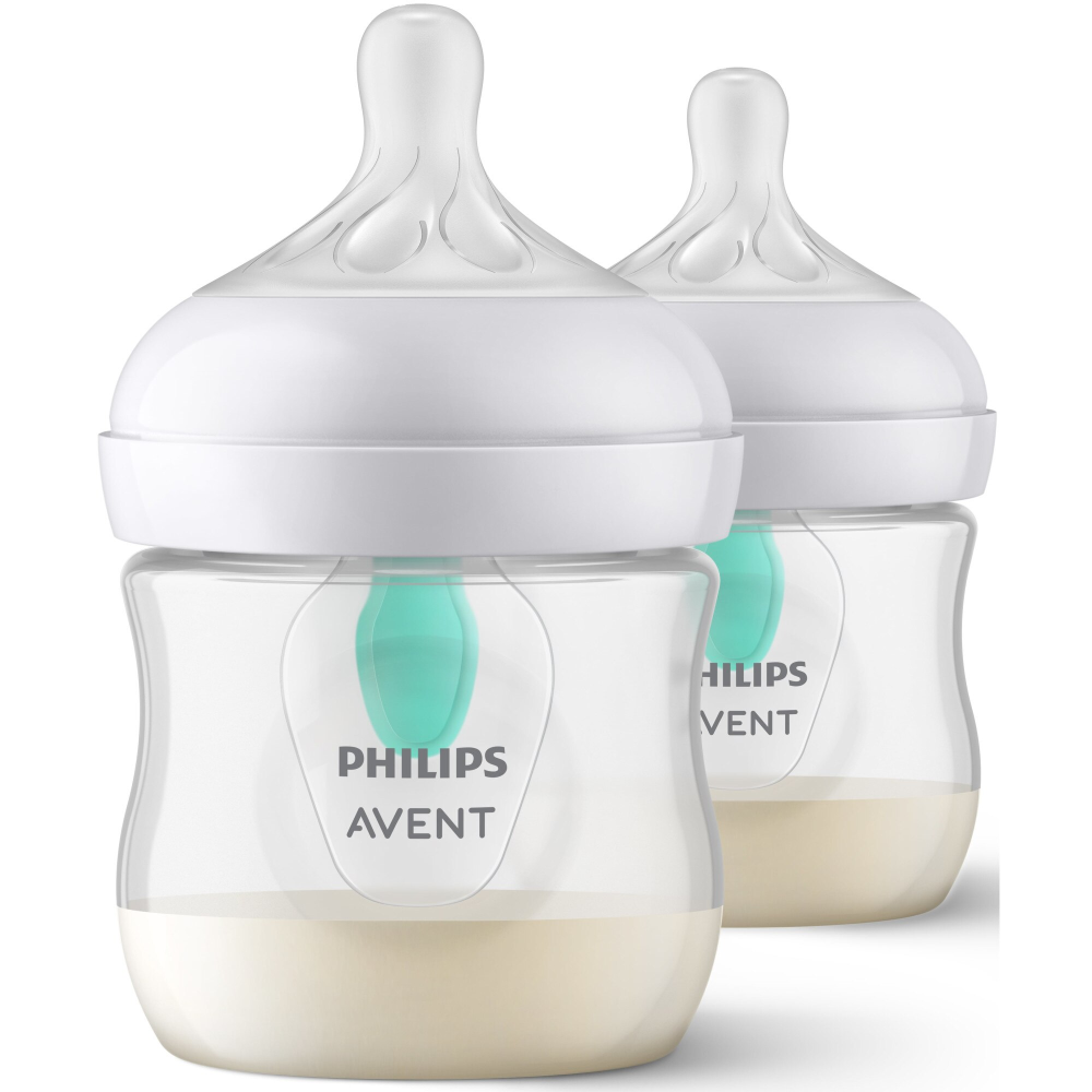 Set 2 biberoane Philips Avent Natural Response SCY670/02, cu dispozitiv anticolici AirFree, 125 ml, tetina care functioneaza ca sanul mamei, cu debit 2, tetina fara scurgeri, +0 luni, fara BPA, usor d [4]
