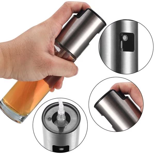 Set 2 Pulverizatoare Ulei/Otet 100ml, Recipiente din sticla transparenta, cu 7 accesorii [5]
