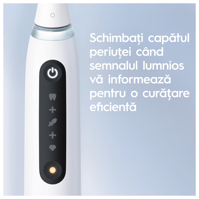 Set 2 x Periuta de dinti electrica Oral-B iO5 cu Tehnologie Magnetica si Micro-Vibratii, Inteligenta artificiala, Display conversational, Senzor de presiune Smart, 5 moduri, 2 capete, 1 incarcator, Al [3]