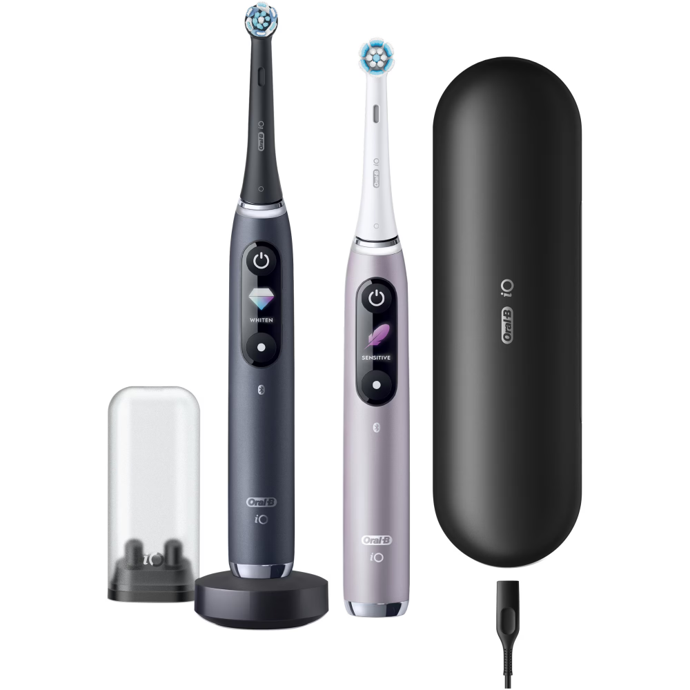Set 2 x Periuta de dinti electrica Oral-B iO9 cu Tehnologie Magnetica si Micro-Vibratii, Inteligenta artificiala, Display led, Senzor de presiune Smart, Timer vizibil, 7 moduri, 1 incarcator magnetic, [3]