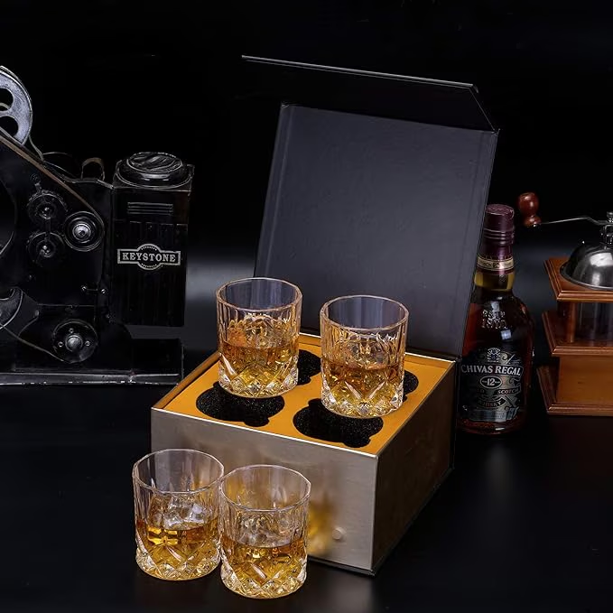Set 4 Pahare Whisky de Lux din Cristal fara Plumb, Kanars, Cutie Premium inclus [2]