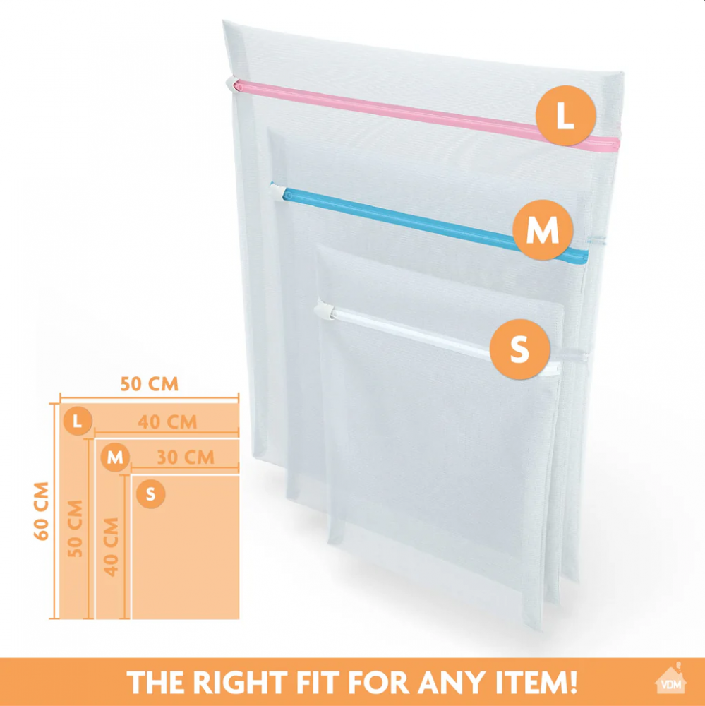 Set 9 Saci pentru Masina de Spalat, cu Fermoar, 3 Dimensiuni diferite, Protectie Haine Delicate sau Organizator Haine Calatorie [2]