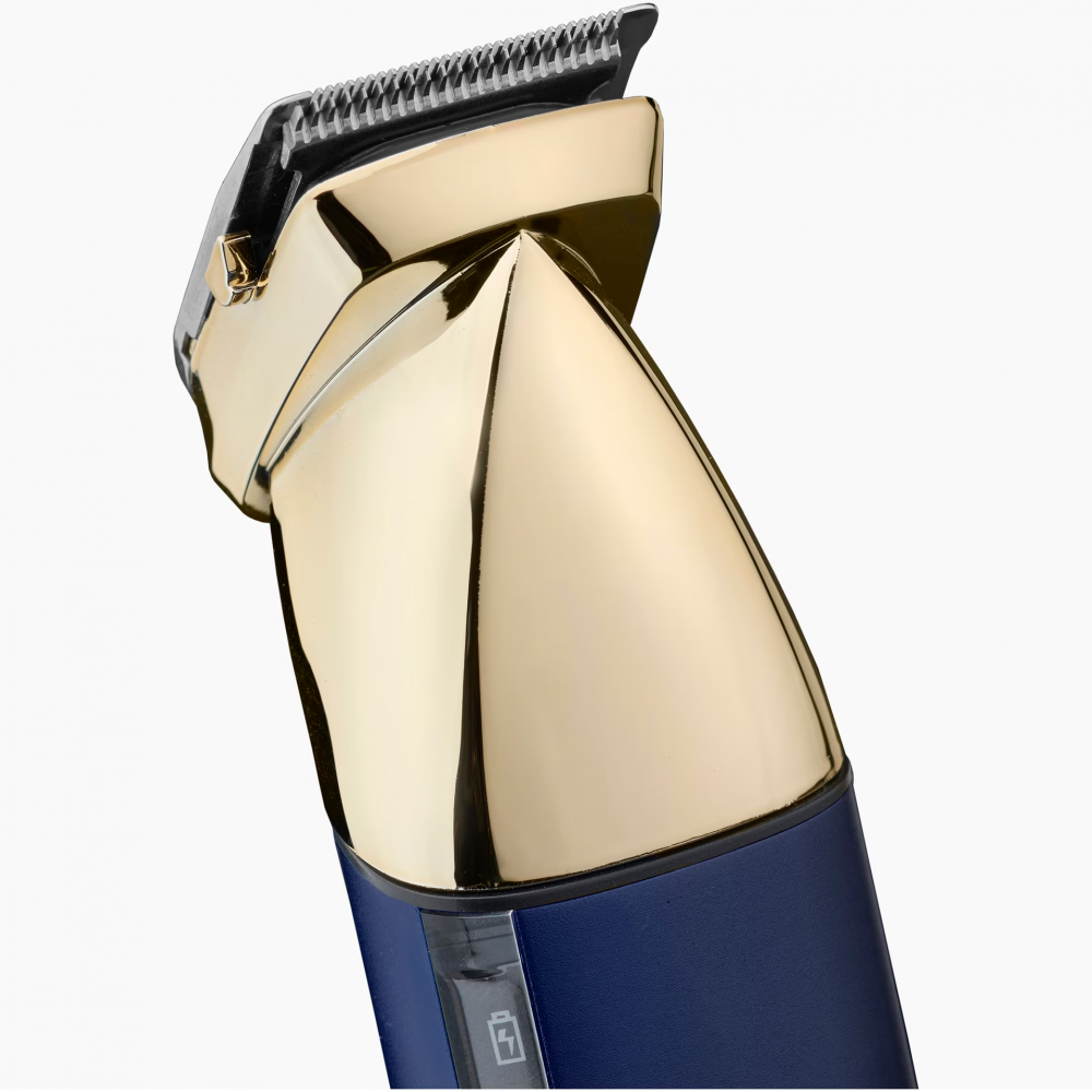 Set aparat de tuns parul si barba Babyliss Super-x Metal Series MT992E, 15 in 1 multi trimmer, auriu/albastru marin [4]