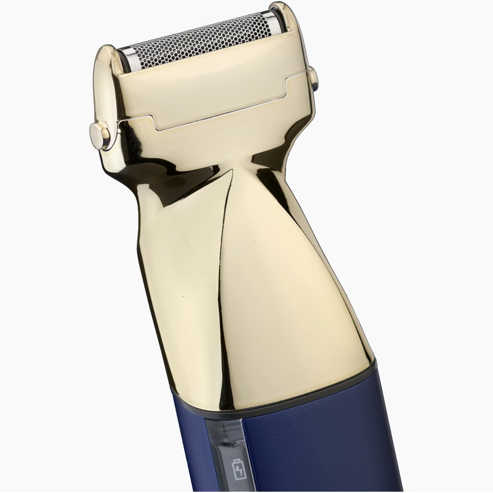 Set aparat de tuns parul si barba Babyliss Super-x Metal Series MT992E, 15 in 1 multi trimmer, auriu/albastru marin [5]