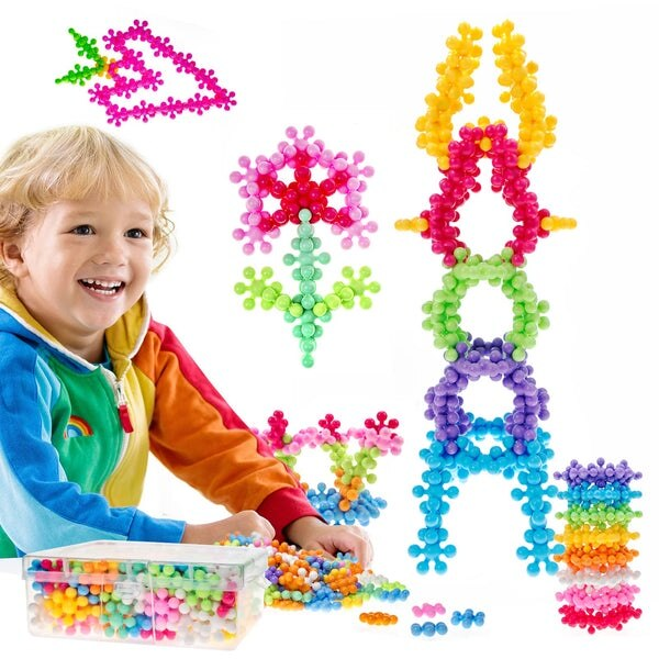 Set de constructie 170 piese, Doloowee, Interblocabile, Plastic rezistent, Jucarie educationala, Stelute multicolore, varsta 3+ [3]