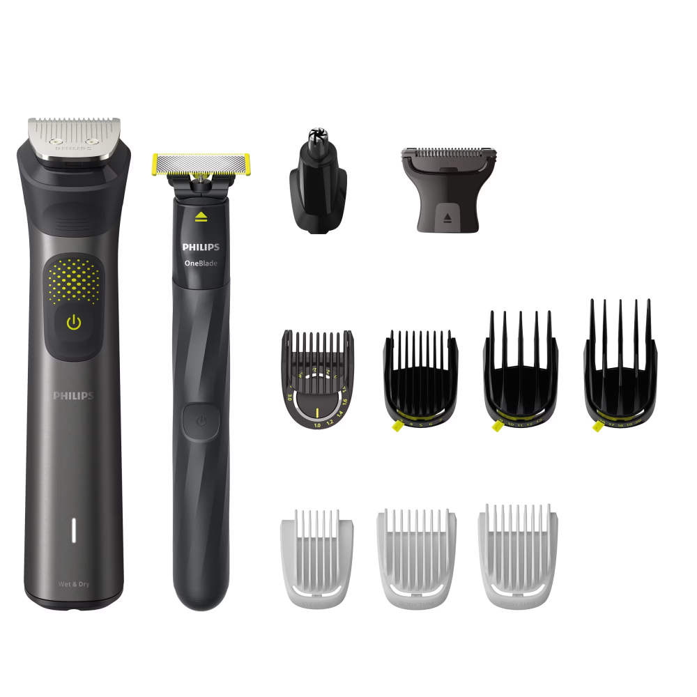 Set OneBlade & Aparat de tuns barba si parul 13 in 1 PHILIPS Multigroom All in One MG9530/15, tehnologie BeardSense si OneBlade, lame din otel cu auto-ascutire, 27 setari de lungime, rezistent la apa, [2]