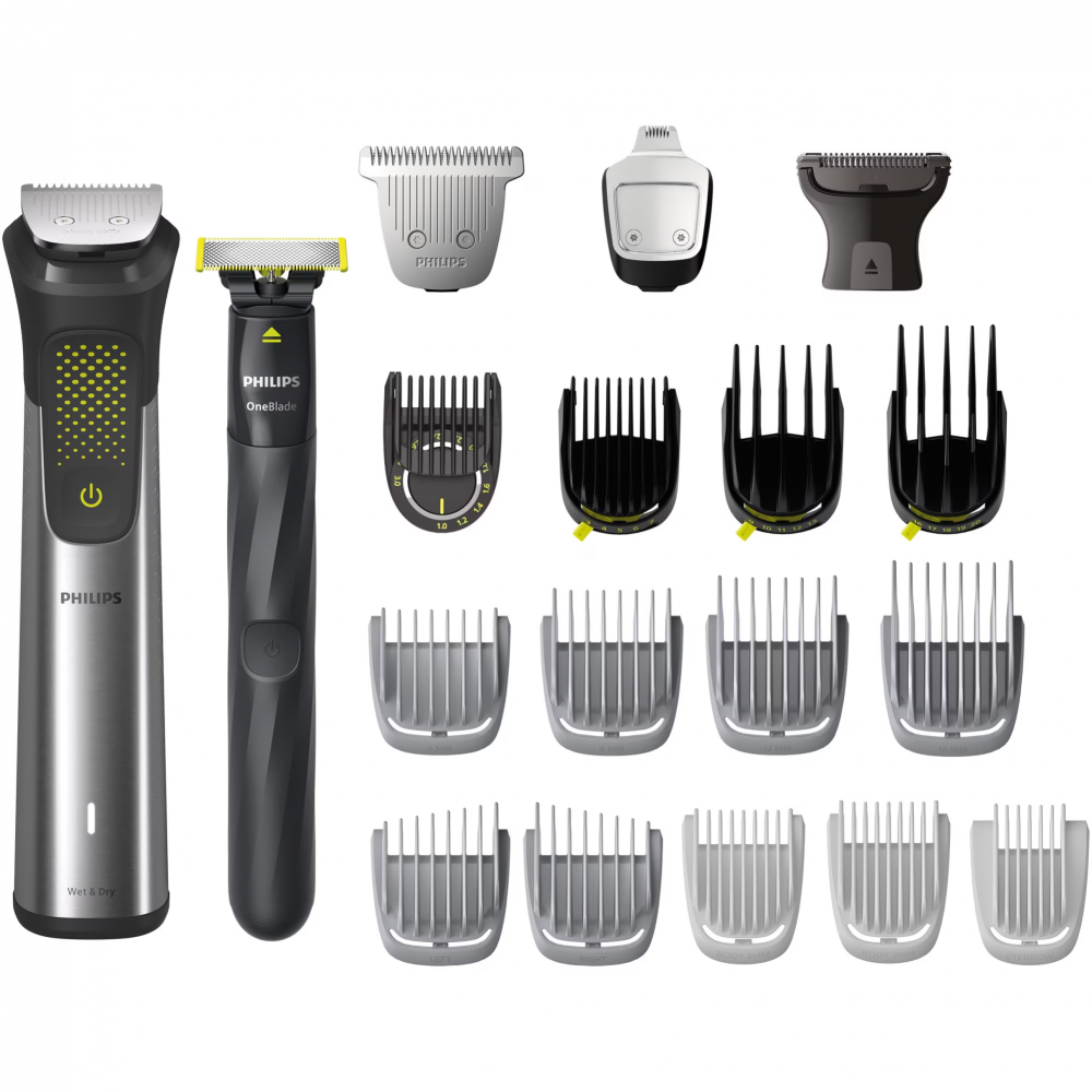 Set OneBlade & Aparat de tuns barba si parul 20 in 1 PHILIPS Multigroom All in One MG9553/15, tehnologie BeardSense si OneBlade, lame din otel cu auto-ascutire, 27 setari de lungime, rezistent la apa, [2]