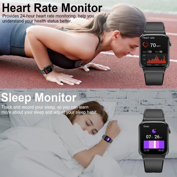 Smartwatch Donerton, 1.85 inch, 112 Moduri Sport, Monitorizare Ritm Cardiac, Pedometru, IP68 Rezistent la apa, Compatibil iOS si Android [2]