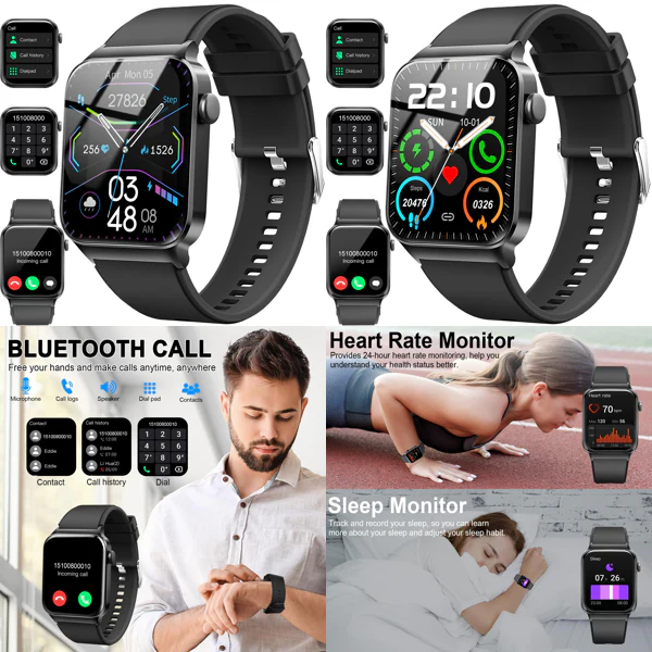 Smartwatch Donerton, 1.85 inch, 112 Moduri Sport, Monitorizare Ritm Cardiac, Pedometru, IP68 Rezistent la apa, Compatibil iOS si Android [4]