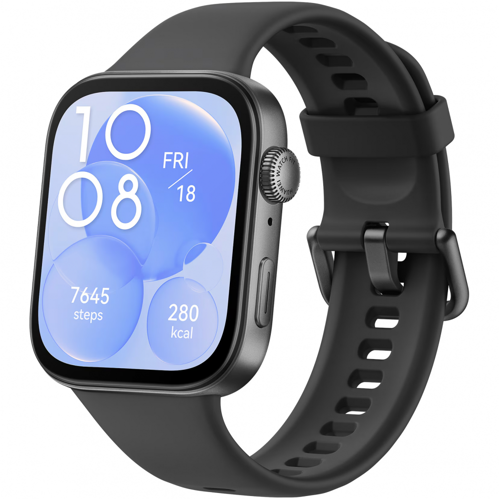 Smartwatch Huawei Watch FIT 3, Black Body with Black Fluoroelastomer Strap [2]