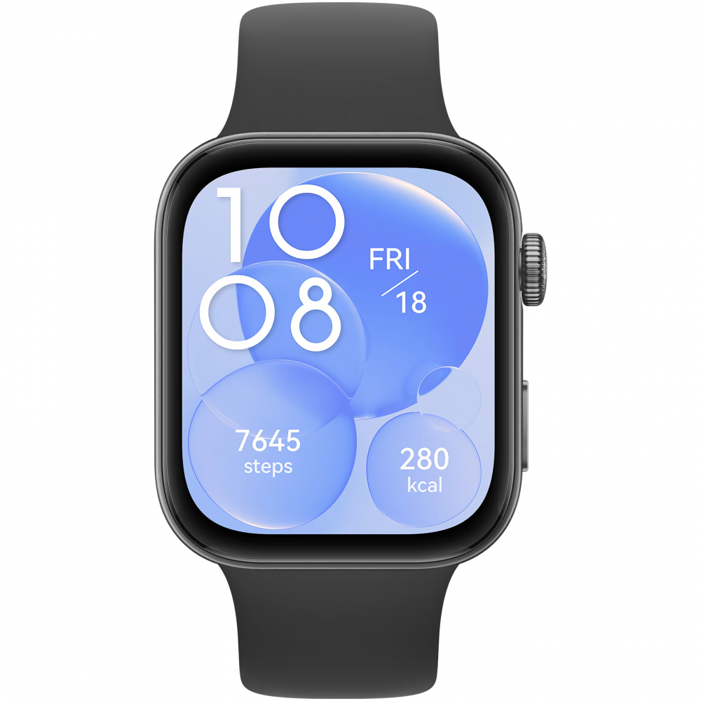 Smartwatch Huawei Watch FIT 3, Black Body with Black Fluoroelastomer Strap [3]