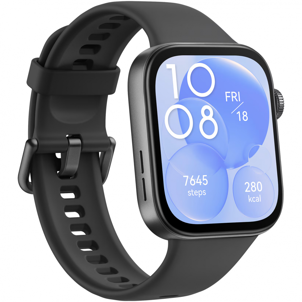 Smartwatch Huawei Watch FIT 3, Black Body with Black Fluoroelastomer Strap [4]