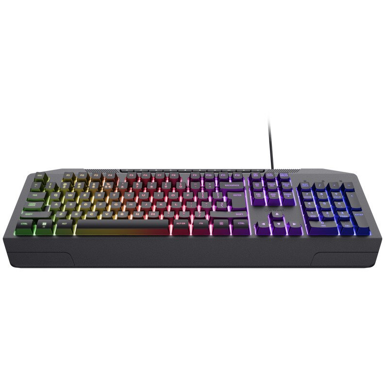 Tastatura Gaming Trust GXT836 EVOCX, membrană, iluminare LED RGB, 12 taste media, anti-ghosting, PC, laptop, negru [2]