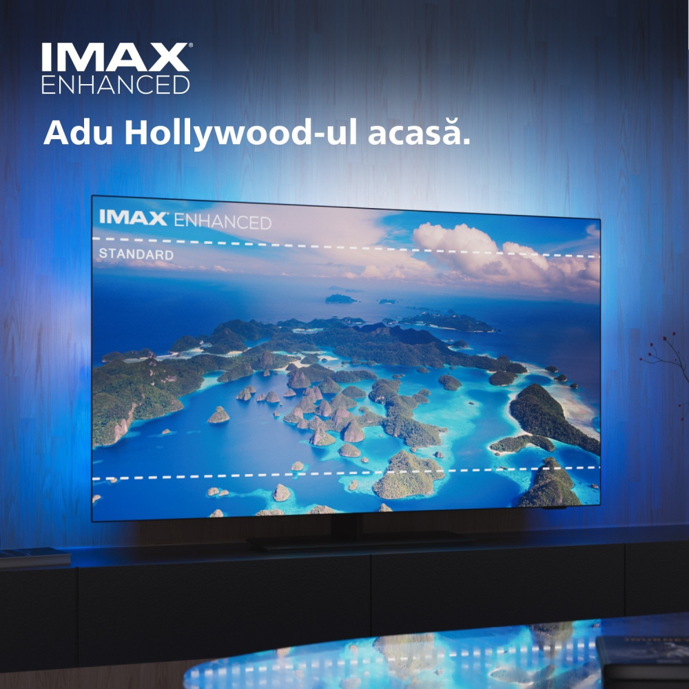 Televizor Philips AMBILIGHT tv OLED 55OLED908, 139 cm, Google TV, 4K Ultra HD, 100hz, Clasa G (RESIGILAT) [4]