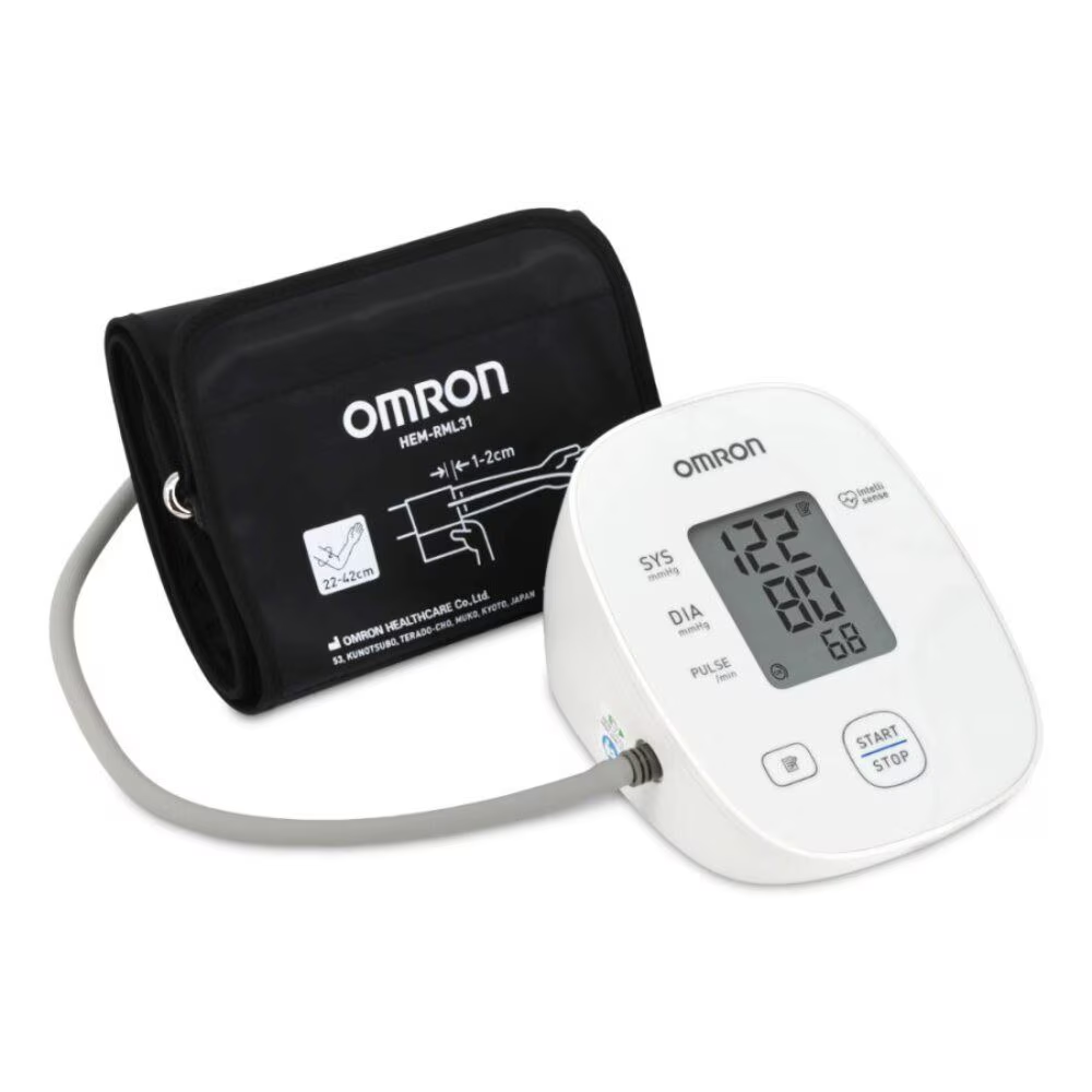 Tensiometru complet automat de brat Omron M300, Tehnologie IntelliSense, Afisaj LCD, Adaptor AC, Alb [4]