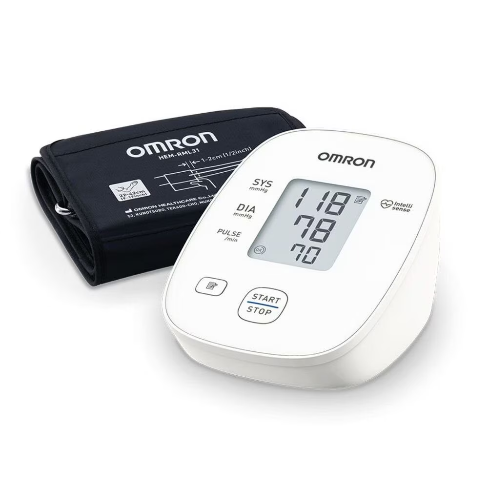 Tensiometru complet automat de brat Omron M300, Tehnologie IntelliSense, Afisaj LCD, Adaptor AC, Alb [1]