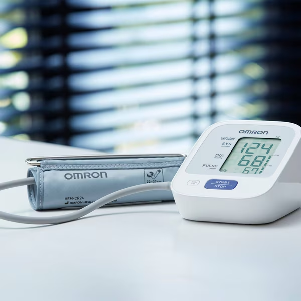 Tensiometru de brat complet automat Omron M2, Tehnologie Intellisense, Aparat validat clinic, Alb/Gri [2]