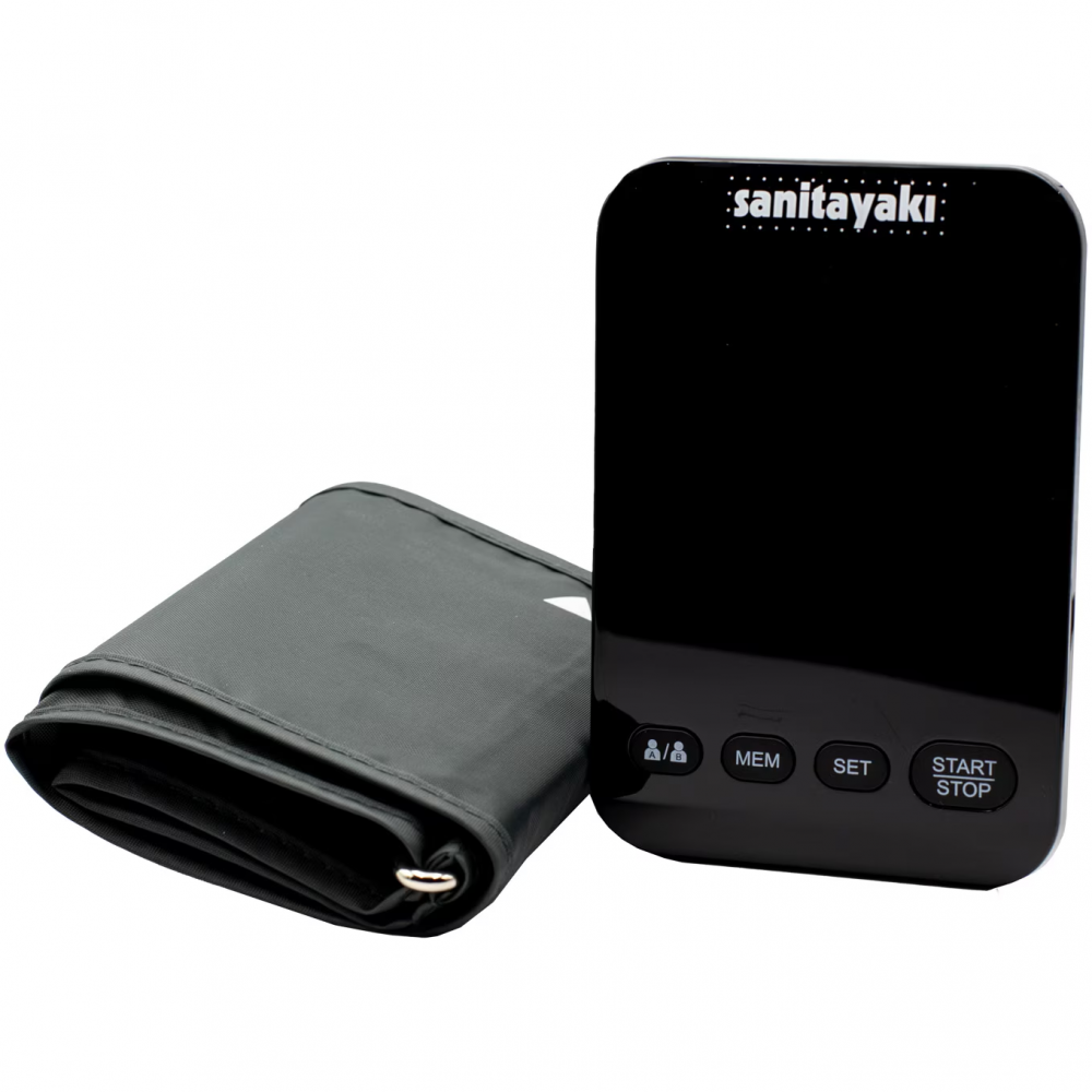 Tensiometru digital de brat cu ecran iluminat sanitayaki U81 CH, 2 x 90 memorii, oprire automata, manseta 22-42 cm, negru/alb [2]
