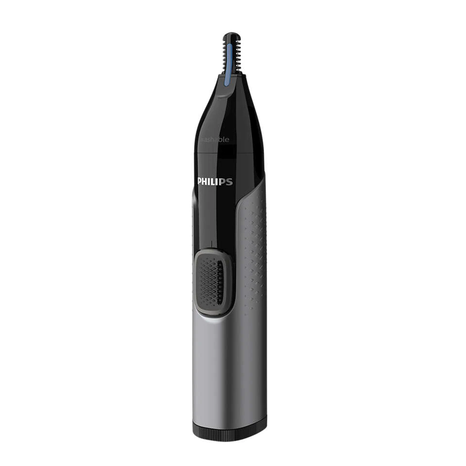 Trimmer pentru nas/urechi PHILIPS NT3650/16, baterie, lavabil, tehnologie Precision Trim, otel inoxidabil, pieptene pentru sprancene, pieptene 5 mm, Gri [3]