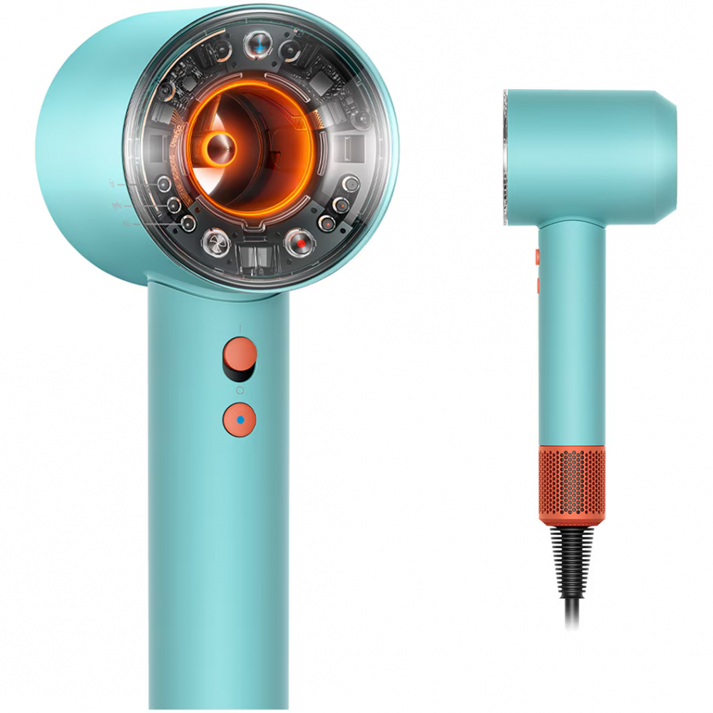 Uscator de par Dyson Supersonic Nural HD16 515276-01, 1600 W, 3 trepte de viteza, 4 trepte de temperatura,uscare rapida si inteligenta, Ceramic Patina-Topaz, albastru/portocaliu [10]