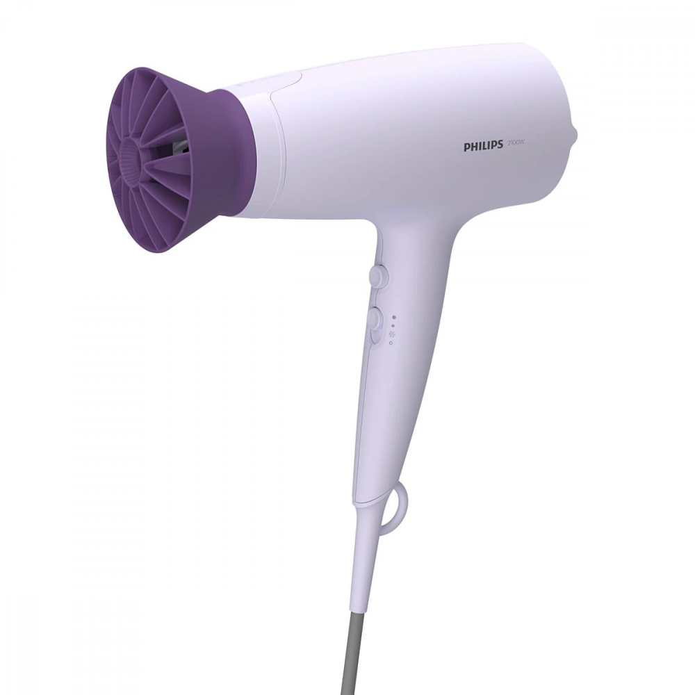 Uscator de par Philips BHD341/10, 2100W, accesoriu Thermo Protect, 3 trepte de temperatura, 2 trepte de viteza, cap de coafare 14 mm, Lila [2]