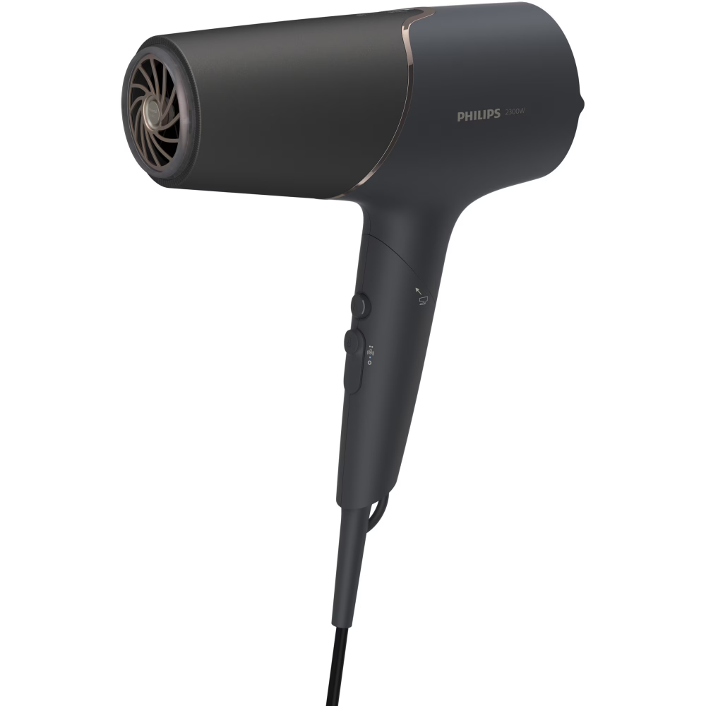 Uscator de par Philips BHD538/30, 2300W, tehnologie ThermoShield, ingrijire cu ioni, 3 setari de temperatura, 2 setari de viteza, difuzor, cap de coafare 11 mm, Negru/Roz [2]