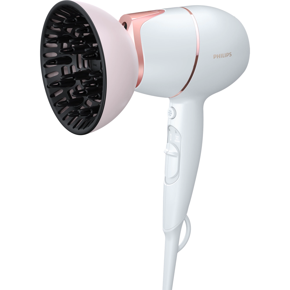 Uscator de par Philips Prestige BHD628/00, senzor SenseIQ, 2 setari viteza, 3 moduri presetate de uscare, ingrijire cu ioni, design compact, difuzor de volum, cap de coafare 11 mm, cap de uscare, 1800 [4]