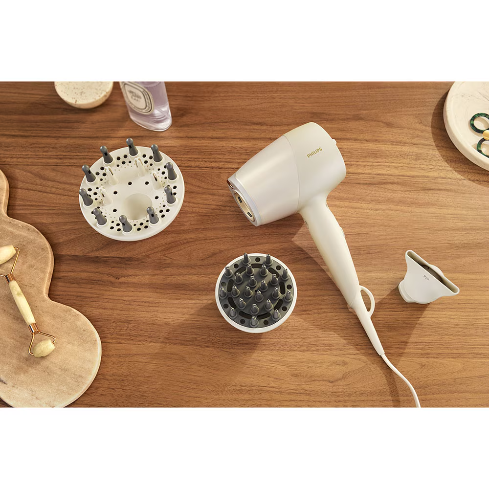 Uscator de par Philips SenseIQ Seria 9000 BHD829/00, senzor SenseIQ, programe digitale inteligente, ingrijire cu ioni, difuzor de volum, cap de coafare 7mm, accesoriu de masaj pentru scalp, 1800 W, Ch [6]