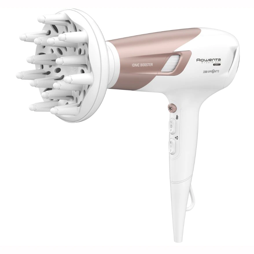 Uscator de par ROWENTA Studio Dry Glow CV5830F0, 2300W, 6 trepte viteza, tehnologie Thermo Control, alb [2]