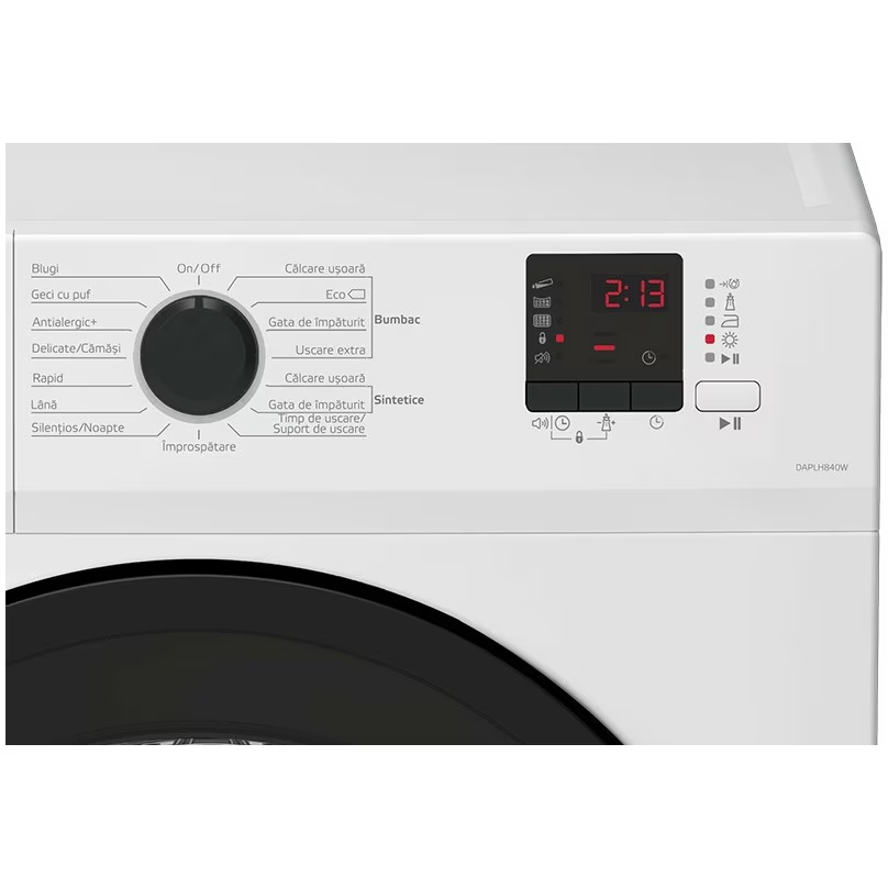 Uscator de rufe Arctic DAPLH840W, Pompa de caldura, 8 kg, 15 Programe, Silent Inverter motor, Clasa A+++, Alb [3]