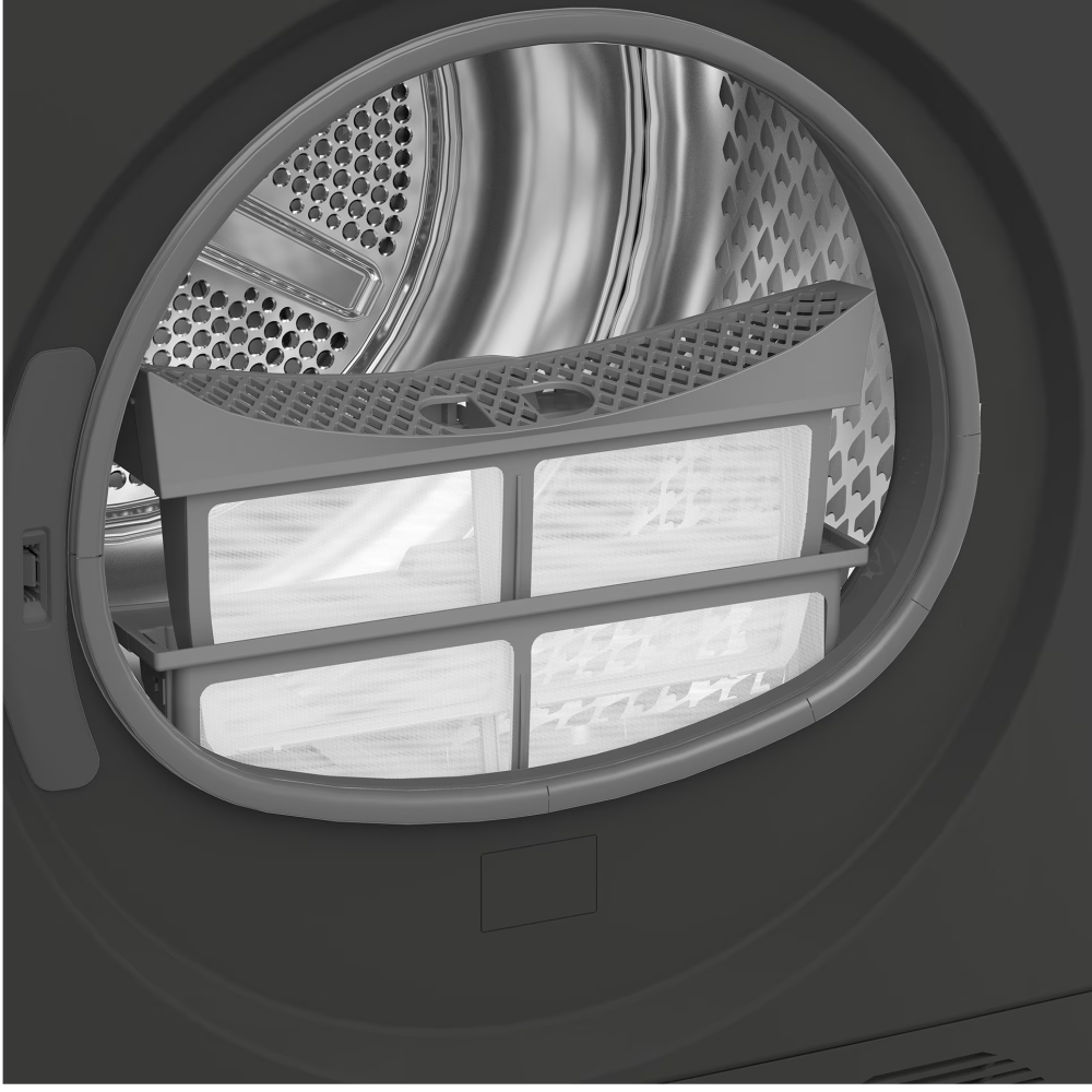 Uscator de rufe BEKO B3T68239MG EU, 8 kg, 15 programe, Aquawave, Pompa de caldura, Clasa D, gri inchis [4]