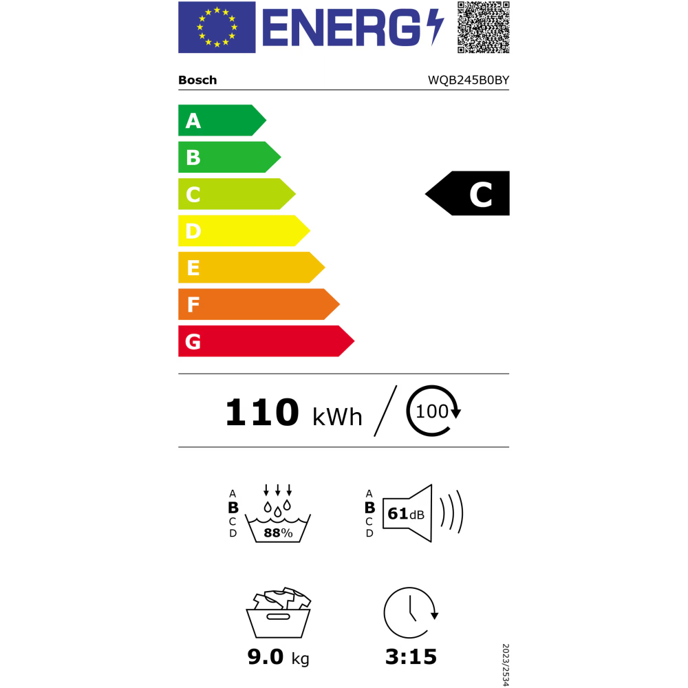 Uscator de rufe Bosch Seria 8 WQB245B0BY, Pompa de caldura, 9 kg, 15 programe, Touch control, Home Connect, Condensator cu autocuratare, Iluminare interioara, AntiVibration, Smart Dry, AutoDry Technol [7]