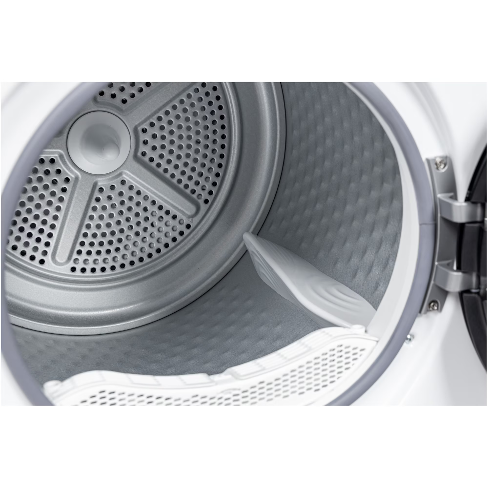 Uscator de rufe cu pompa de caldura Heinner HHPD-M10K3A+++, 10 kg, 14 programe, Clasa C,  Motor inverter, Control touch, Functie Anti-Sifonare, Program Sterilizare, Iluminare cuva, Alb [4]
