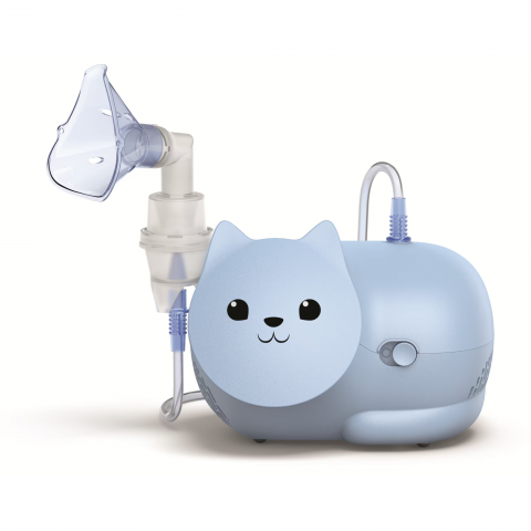 Articole Sanatate si Wellness - Aparat aerosoli cu compresor OMRON Nami Cat, include masca pentru copii, kit nebulizare