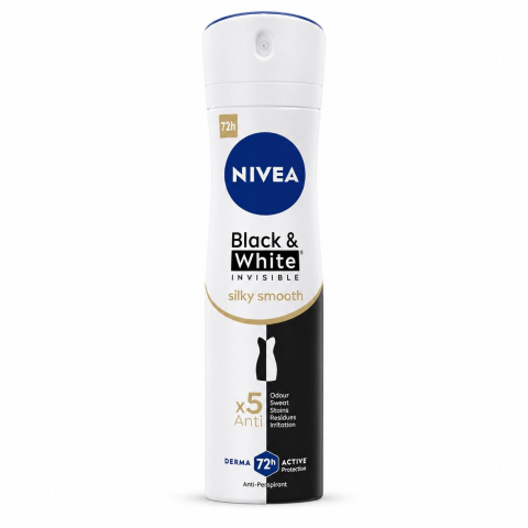 COSMETICE SI DEODORANTI - Antiperspirant Deo Spray, NIVEA, Invisible Black White Silky Smooth, 150 ml