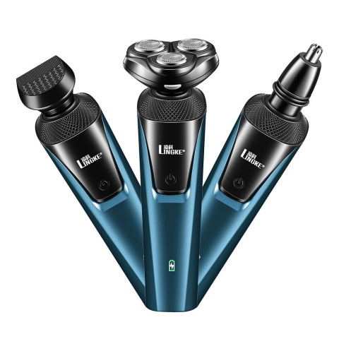 Aparat de barbierit electric Lingke, Reincarcabila, Umed/Uscat, Albastru/ Negru [1]