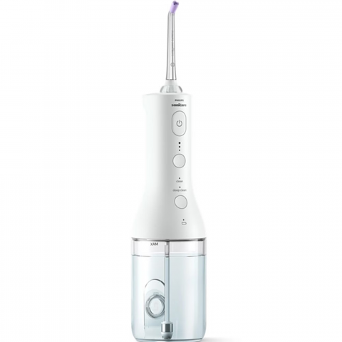 Igiena Orala - Aparat de curatare interdentara Philips Sonicare Power Flosser HX3826/31, tehnologie QuadStream, 2 capete de curatare, 2 moduri de curatare, 3 niveluri de intensitate, husa, Alb