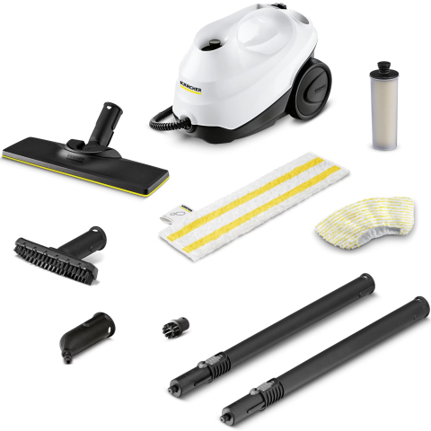 ELECTROCASNICE - RESIGILATE - Aparat de curatat cu abur multifunctional Karcher SC 3 EasyFix, 1900 W, 3.5 bar, rezervor 1 l, kit curatare podea, accesorii curatare suprafete multiple, cartus de decalcifiere, 1.513-650.0, Alb/Negru