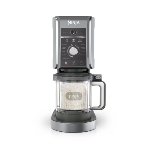 Aparat de inghetata Ninja CREAMi Deluxe NC501, 800W, 10 programe, capacitate 3x709ml, negru/argintiu [2]