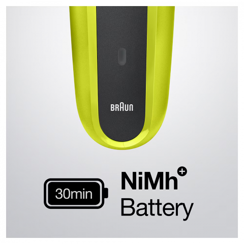 Aparat de ras Braun Series 3 300s, Wet&Dry, 3-Flex Blades, maner ergonomic, autonomie 30 min, Negru/Verde [1]