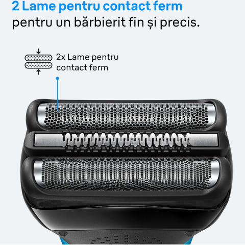 Aparat de ras electric Braun Series 3 310BT ProSkin Wet&Dry, MicroComb, cap de tuns, 5 piepteni, Negru/Albastru [2]