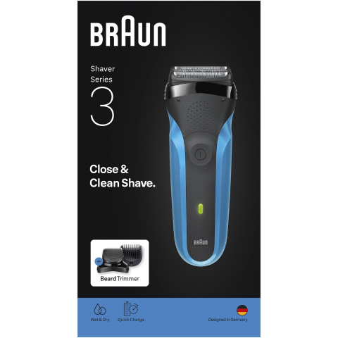 Aparat de ras electric Braun Series 3 310BT ProSkin Wet&Dry, MicroComb, cap de tuns, 5 piepteni, Negru/Albastru [1]