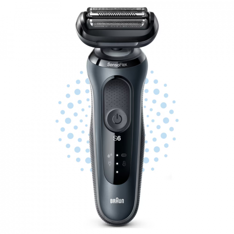 Aparat de ras electric Braun Series 6 61-N1000s Wet&Dry, AutoSense, 4 elemente de taiere, SensoFlex, Trusa de voiaj, Gri [1]