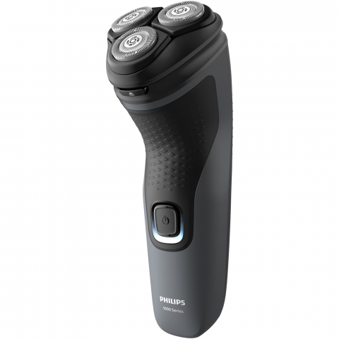 Aparat de ras PHILIPS Shaver Seria 1000 S1142/00, barbierit umed si uscat, fara fir, capete 4D flexibile, lame autoascutire, 40 min, capac de protectie, Gri inchis [1]