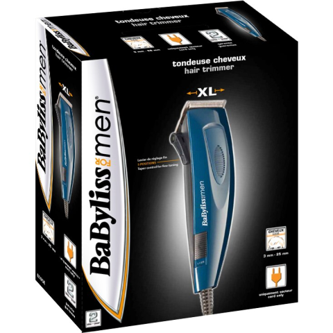 Aparat de tuns BaByliss E695E, 3-25 mm, 5 Trepte, 8 Accesorii, Albastru/Negru [2]