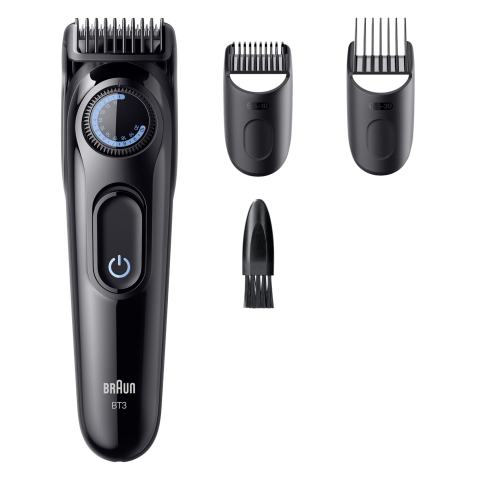 Aparat de tuns barba Braun Beard Trimmer Seria 3 BT3520, Lama ultra ascutita, +3 Accesorii de ingrijire: 2 Piepteni, 1 Perie de curatare, Rotita de precizie, 40 Setari de lungime, Autonomie 50 minute, [2]