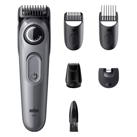 Aparat de tuns barba Braun Beard Trimmer Seria 3 BT3560, Lama ultra ascutita, +5 Accesorii de ingrijire: 3 Piepteni, 1 Mini cap de ras, 1 Perie de curatare, Rotita de precizie, 40 Setari de lungime, A [2]