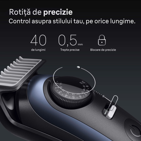 Aparat de tuns barba Braun Seria 9 BT9520, Lama ProBlade tehnologie AutoSense, Mod PowerBoost, Accesorii: 1 Capat ras PrecisionShave, 2 Piepteni, 1 sablon barba, 1 Cap pentru detaliere, 1 Cutie transp [2]