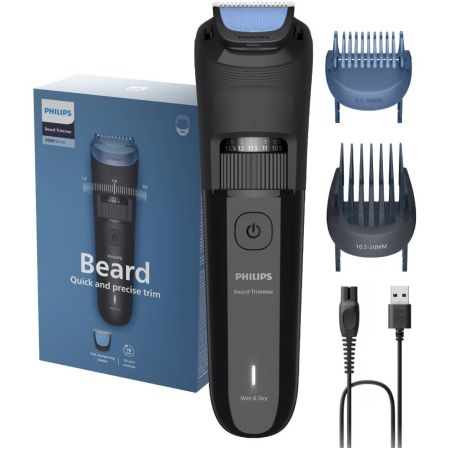 Aparate de Barbierit - Aparat de tuns barba PHILIPS BT3620/15 cu lame cu autoascutire, 40 de setari de lungime, 2 piepteni ajustabili pentru barba (0,5-20 mm), autonomie 70 min